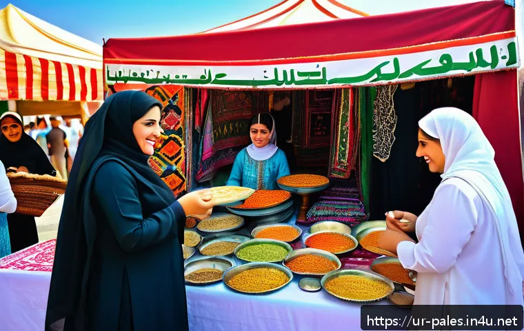 팔레스타인과 디아스포라 공동체 - A vibrant cultural festival scene in Lebanon featuring Palestinian women wearing modest traditional ...